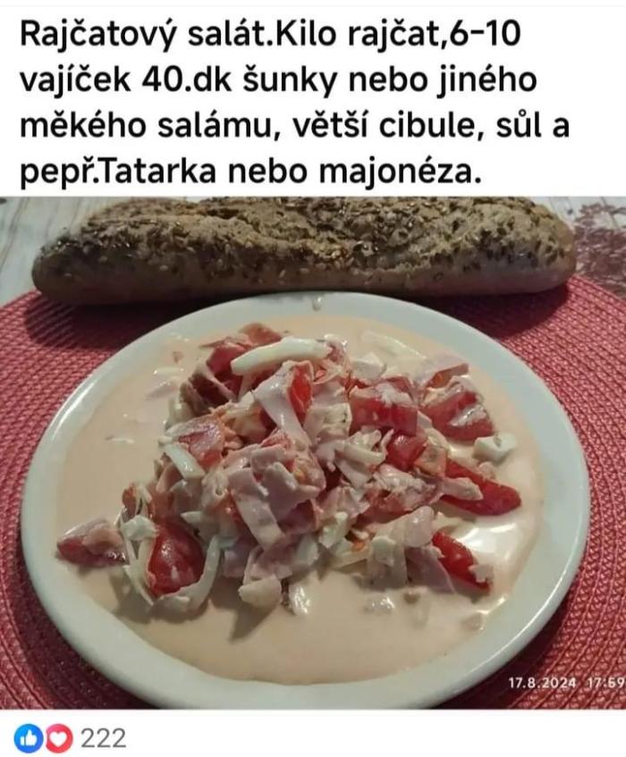 Rajčatový salát si představujeme trošku jinak.