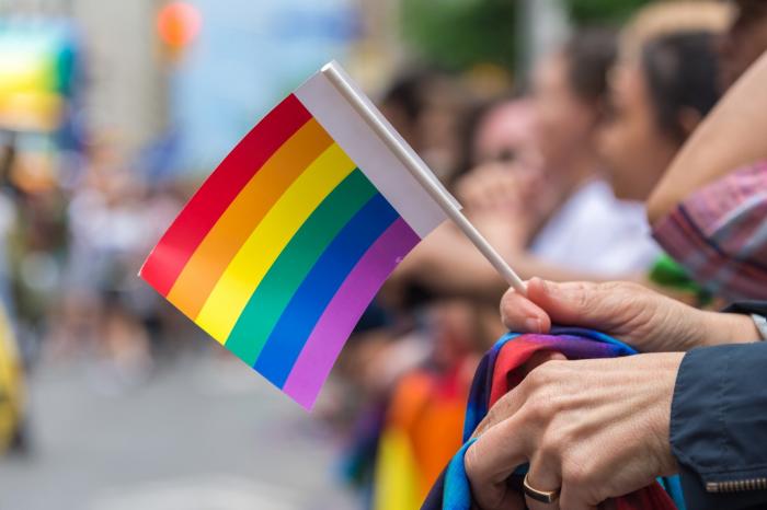 Symbolem pro rovná práva gayů, leseb a dalších osob je duhová vlajka.