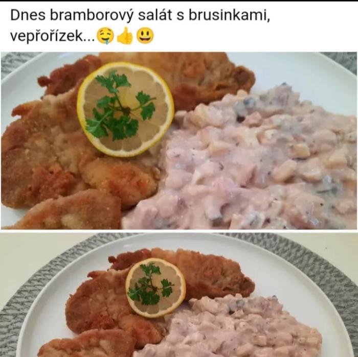 Bramborový salát s brusinkami dokáže přebít úplně všechno.