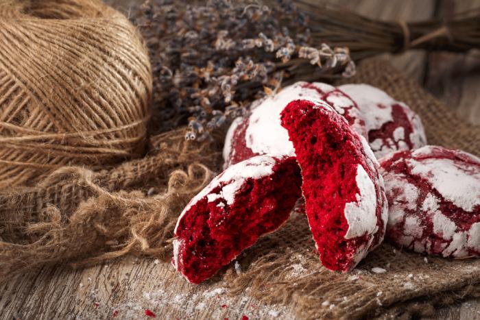 Red Velvet crinkles jsou nesmírně efektní.